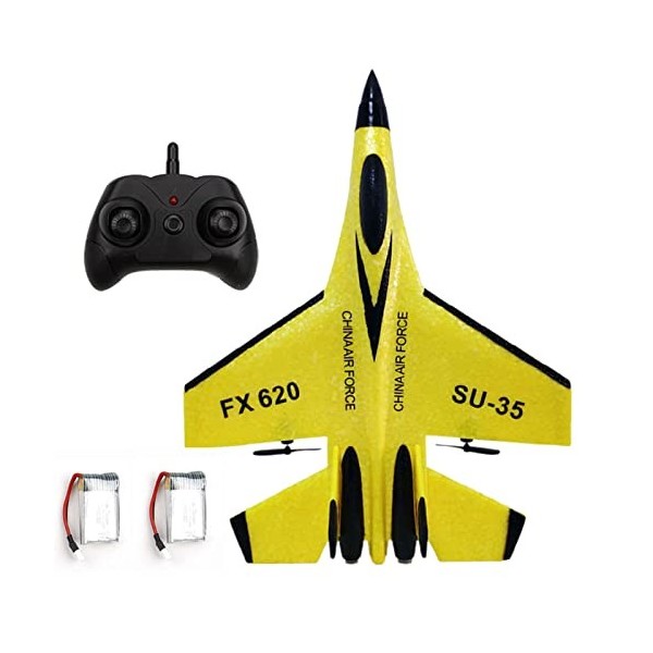 Wincal Avion RC - Modèle davion télécommandé SU-35, Planeur davion à voilure Fixe RC avec lumière, Cadeaux de Jouets pour E