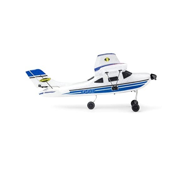 Carson 500505034 Avion de Sport RC 2,4 GHz 100% RTR Bleu - modèle réduit d’Avion télécommandé, Avion RC, modèle Robuste RTF 