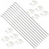 WMYCONGCONG Lot de 10 tiges de poussée en acier de 1,2 x 260 mm + 10 klaxons de micro contrôle en nylon 20 x 11 mm 4 trous po