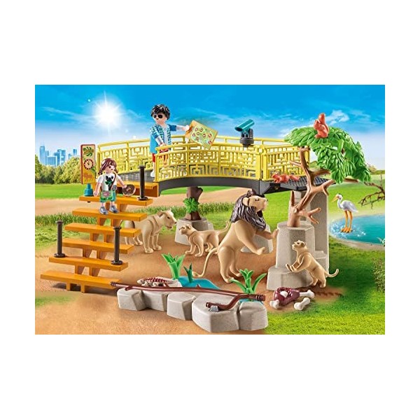 Playmobil 71192 Espace des Lions, Le Parc Animalier, Multicolore