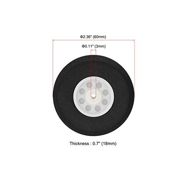 sourcing map RC Avion Roues 4Pcs RC Avion Aircraft éponge Roues 2.3