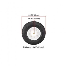 sourcing map RC Avion Roues 4Pcs RC Avion Éponge Roues 0,98 Pouces x 0,06 Pouces