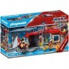 PLAYMOBIL 71193 Caserne de pompiers transportable- - Les pompiers -