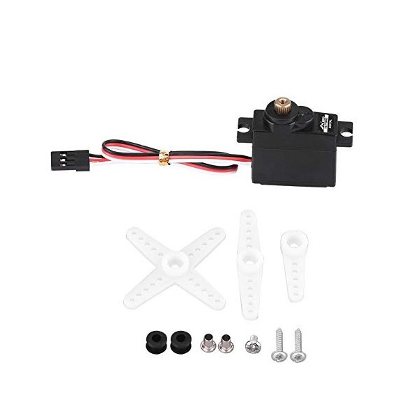 Dilwe 17g 4.8-6V Mini Servo numérique, servo Engrenage en métal pour RC Avion à Aile Fixe