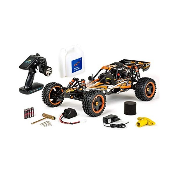 Carson Modellsport 500304032 304032 1:5 Wild GP Attack 2.4G - RC Thermique, 1.8 CV, 2WD, jusquà 65 km/h, Composants Premium,