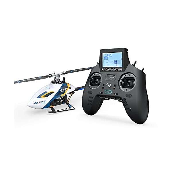 OMPHOBBY M2 Evo Prêt pour Le Vol Rc Helicopter Outdoor Entraînement Direct à Deux Moteurs sans Balais Télécommande 6CH Hélico