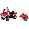 ROLLY TOYS Fire Unimog Pompier Edition 2020 avec remorque Voiture à pédales 3-8 Ans, seringue, Clignotant, Circuit, Frein 0