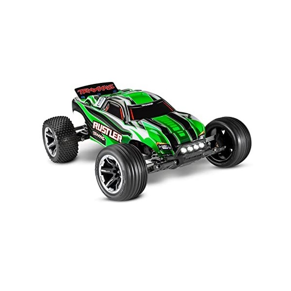 Traxxas RUSTLER 4X2 1/10 Brushed Vert + LED avec ACCUS/Chargeur - 37054-61-GRN