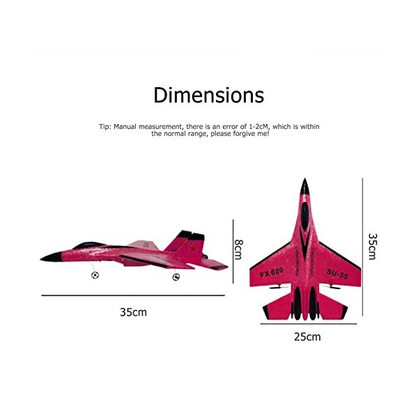 Nikou Avion RC, modèle davion de Guerre SU-35 prêt à Voler, Planeur RC avec lumière, Avion télécommandé 2,4 GHz pour Enfants