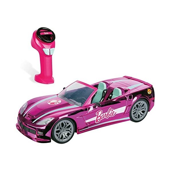 MONDO- Barbie Dream Car 43cm Voiture radiocommandée-Cabriolet Sport-lumières-Jouet Enfant-3 Ans et Plus, 63619