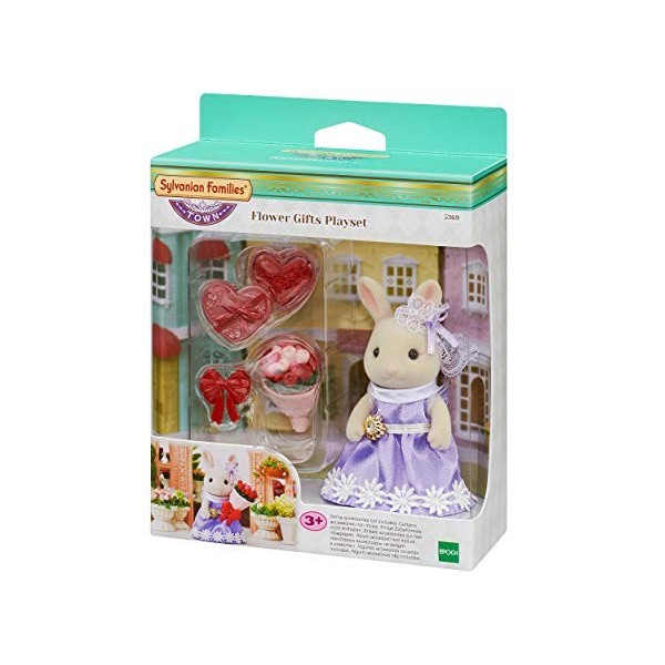 Sylvanian Families - 5369 - La grande soeur lapin crème et son bouquet de fleurs