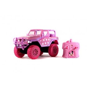 Dickie 253076000 The Minnie Mouse Télécommande Jeep Wrangler 1:24, Blanc, Rose, Violet