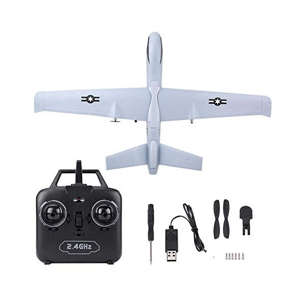 Nunafey Avion télécommandé 2 canaux, 2.4G Z51 660mm Envergure EPP Planeur RC Avion KIT DIY Télécommande RC Avion Modèle Grand