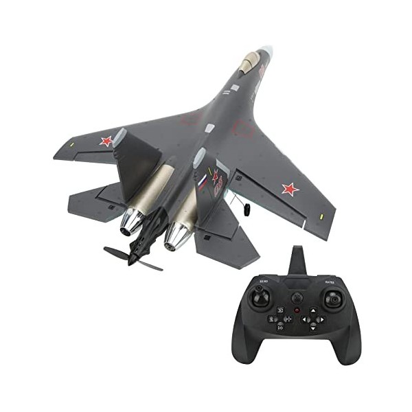 RiToEasysports Avion RC, 2.4Ghz 4 Canaux 6 Axes Voler vers Larrière Télécommande Avion Télécommande Combattant Contrôle Faci