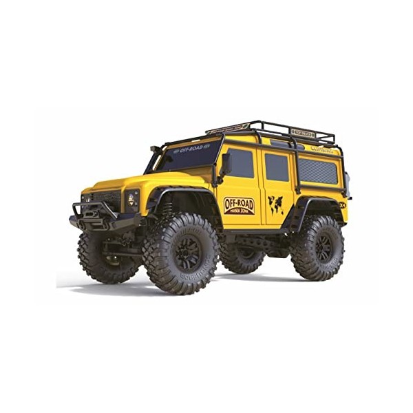 Amewi 22589 Dirt Climbing SUV Safari Crawler 4WD 1:10 RTR avec Batterie, télécommande, câble de Charge, Jaune