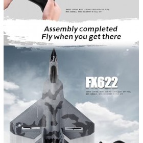 Wpond Fx622 Avion télécommandé à aile fixe 2,4 GHz Petit modèle davion de chasse F22 Jouet planeur RC pour garçons Cadeaux 