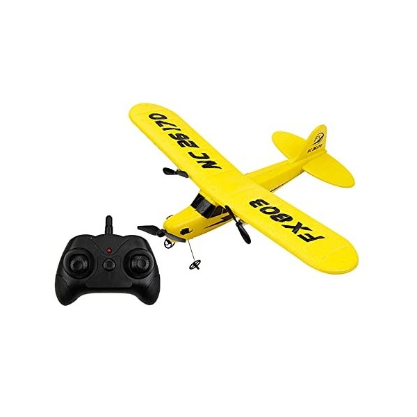 Perfeclan RC Avion 2.4G RC Avion Télécommande Planeur EPP Intérieur RC Planeur Avion RTF pour Enfants - Jaune