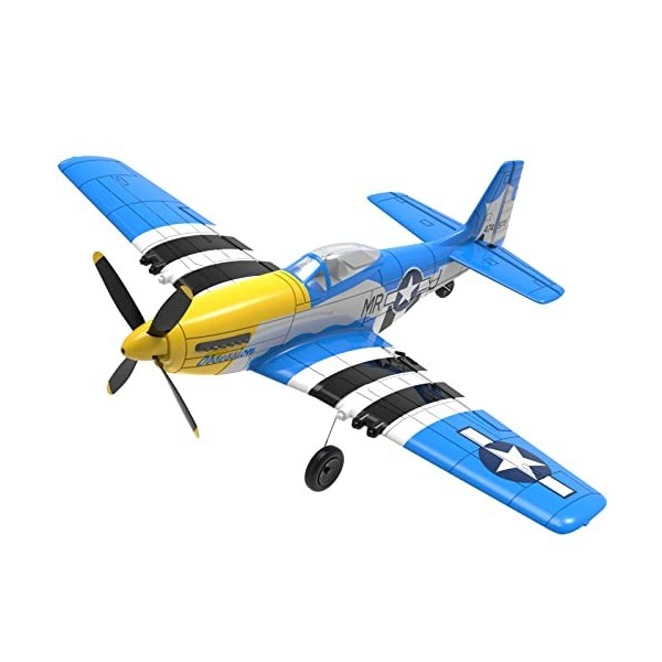 HTLNUZD Avion télécommandé 4CH P51, une clé voltige 761-5 à voler avec système de stabilisation Xpilot Wingspan Télécommande 