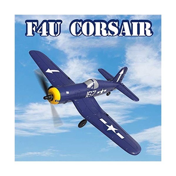 MARLO VOLANTEXRC F4U Corsair RC Avion - 2,4GHz 4CH RC Planeurs - Avion Télécommande EPP 400mm Envergure RTF