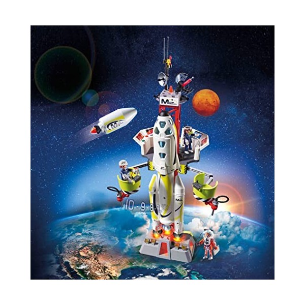 PLAYMOBIL 9488 Fusée Mars avec plateforme de lancement- - Space- Mission sur Mars espace