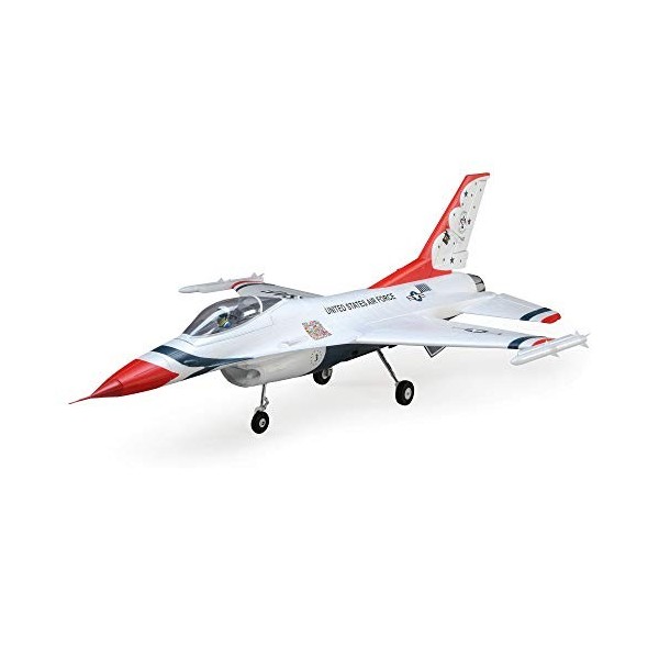 E-flite RC Avion F-16 Thunderbirds 70 mm EDF BNF Basic émetteur, Batterie et Chargeur Non Inclus avec AS3X et Safe Select, 