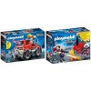 Playmobil - 4X4 de Pompier avec Lance-Eau - 9466 & Pompiers avec Matériel dIncendie - 9468