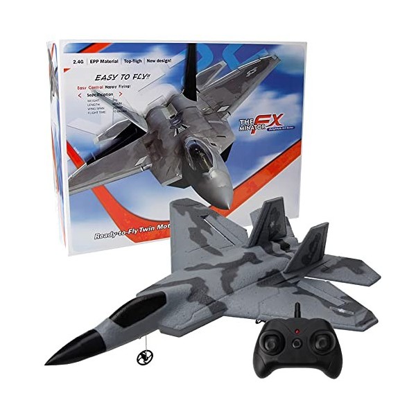 GOXAEEE 2.4G Planeur RC Drone F22 SU35 UAV Avion à Voilure Fixe Lancer à la Main Mousse Dron Télécommande électrique Extérieu