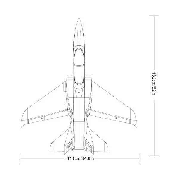 JAMJII 6CH Télécommande Avion 2.4Ghz RC Jet Plane RC Avion Chasseur Prêt À Voler avec Brushless 3546- KV1900 Moteur, Une Clé 