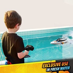 Xtrem Raiders - Bateau Telecommandé Rc Enfant White Shark | Blanc Et Bleu | Bateau Radiocommandé De Course |