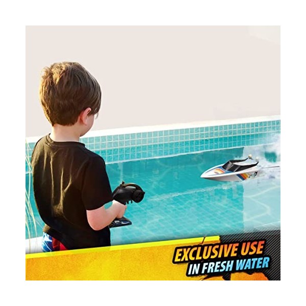 Xtrem Raiders - Bateau Telecommandé Rc Enfant White Shark | Blanc Et Bleu | Bateau Radiocommandé De Course |