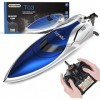 GizmoVine RC Bateau Télécommande Piscines et Lacs 2,4 GHz 30KM/H Haute Vitesse RC Racing Bateau pour Adultes et Enfants avec 