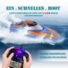 GizmoVine RC Bateau,30KM/H Bateau Telecommandé,2,4 GHz Bateau Radiocommandés Jouet,RC Racing Bateaux pour Adultes et Enfants 