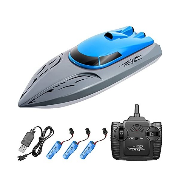 Goolsky Bateau télécommandé 806 2,4 G RC bateau à distance bateau 20 KM/h jouet étanche haute vitesse RC bateau de course rés