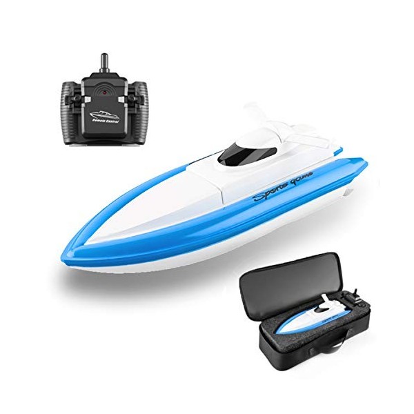 Goolsky Bateaux télécommandés 2,4 G 20 km/h RC Bateau jouet cadeau pour enfants adultes garçons filles avec sac