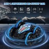 Voiture Télécommandée, Amphibie RC 2,4 GHz Stunt Car 360° Rotation 180° Flip Tout Terrain 4WD Bateau Télécommandé Jouet avec 