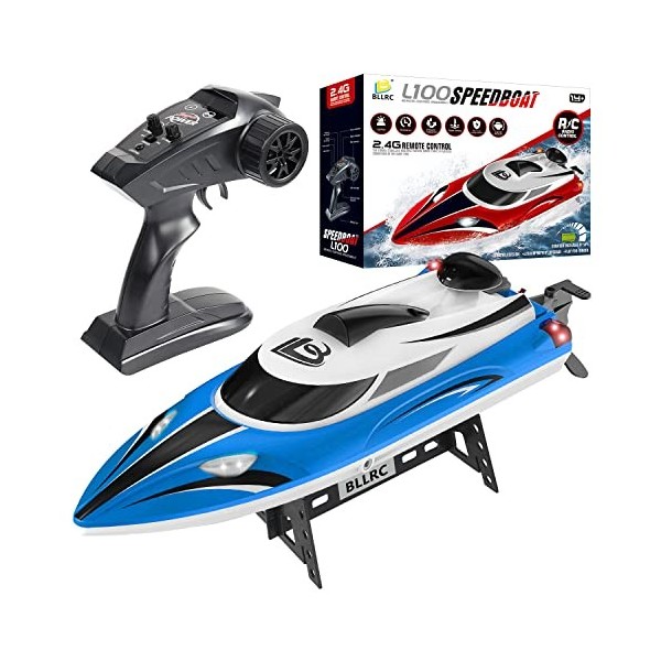 BLLRC Bateau Télécommandé Haute Puissance Hors-Bord à Grande Vitesse Bateau Jouet deau électrique Yacht de Compétition - Rou