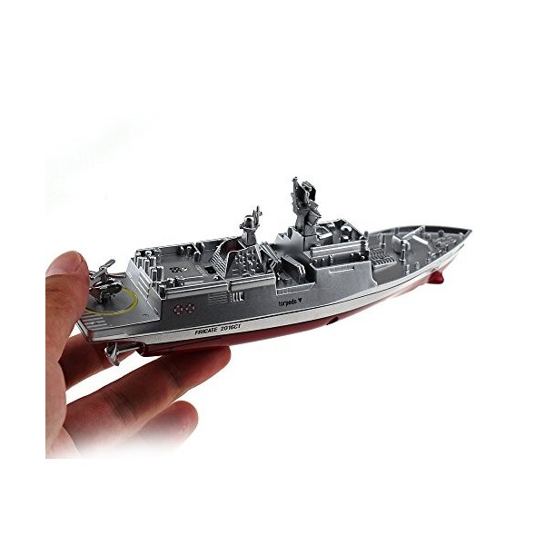 Tipmant RC Militaire Modèle de Navire Ship Bateau à Télécommande Speedboat Yacht Electric Water Toy pour Enfants Argenté 