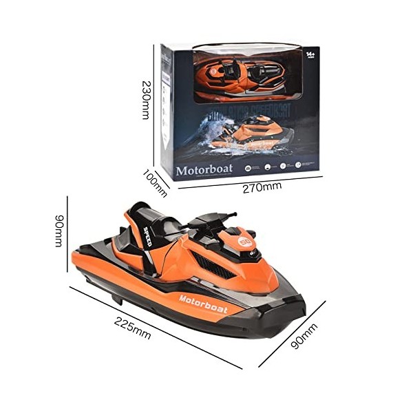 OBEST 2.4GHz Bateau Télécommandé, RC Bateau de Course, Alarme Automatique Étanche et Basse Pression, Adapté Enfants et aux Ad