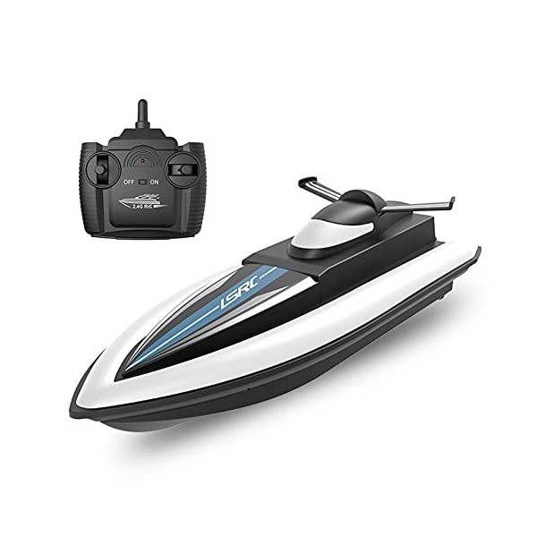 Goolsky RC Bateau télécommande Bateau de Course 2.4 GHz Jouet étanche pour lac Piscine mer Cadeau pour Enfants garçons Filles