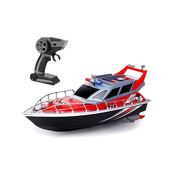 Bateau télécommandé 2.4G à grande vitesse bateau miniature électrique  étanche RC jouet pour enfant (Rouge) -abilityshop