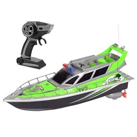 KXKLGWHN Bateau télécommandé RC Ship 2.4G, Bateau de Patrouille de Police télécommandé de Grande Taille Complet, modèle de Ba