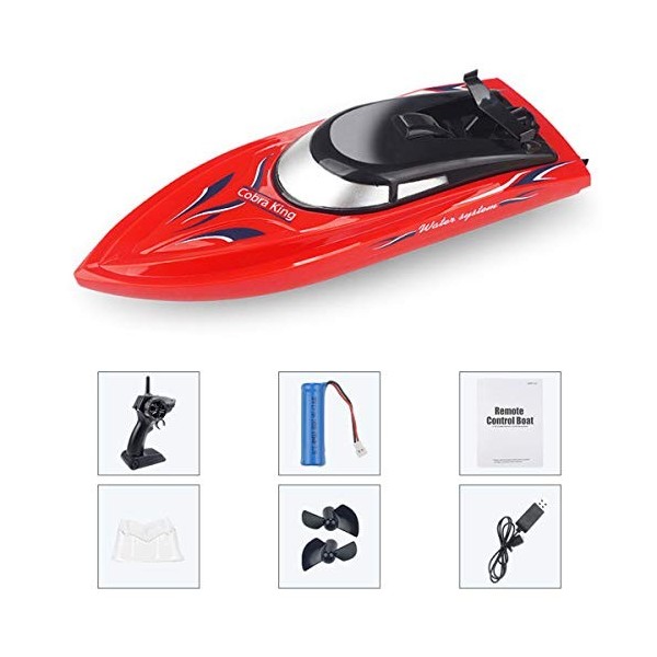 Gojiny Mini Bateau Rc 2. 4Ghz Rc Bateau Télécommande Long Endurance Vitesse Bateau Jouet Enfants Cadeaux pour Enfants Hommes 