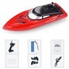 Gojiny Mini Bateau Rc 2. 4Ghz Rc Bateau Télécommande Long Endurance Vitesse Bateau Jouet Enfants Cadeaux pour Enfants Hommes 