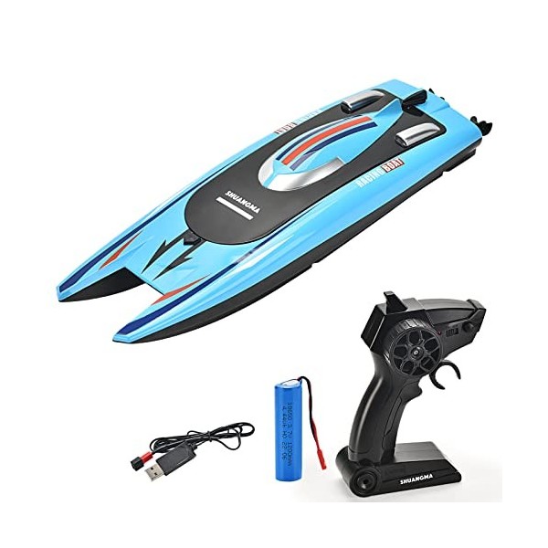 DODOOS Bateau Télécommandé, Bateau télécommandé pour piscines et Lacs, 2.4 GHz RC Ship Fast Boat with Long Life Span, Cadeaux