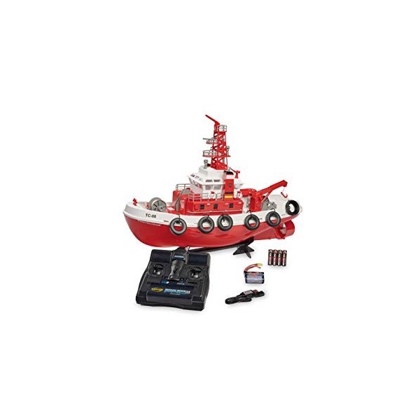 Carson 500108033 Fireboat TC-08 - Fireboat télécommandé avec seringue, RTR, télécommande 3 canaux 2,4 Ghz, 20 Minutes de Traj