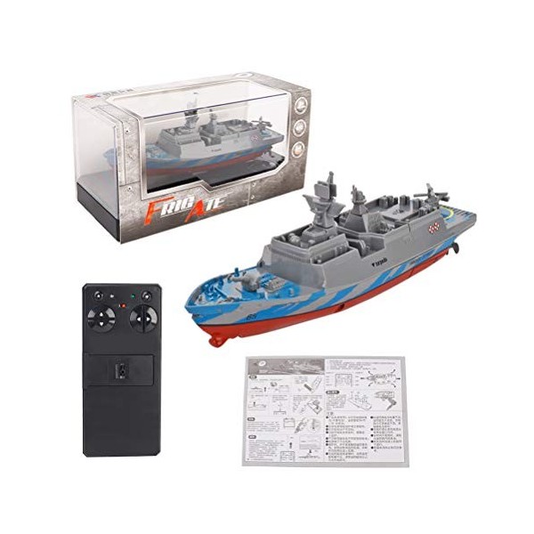 Toyvian Bateau de guerre télécommandé - Modèle de bateau - Modèle de bateau - Jouet aquatique
