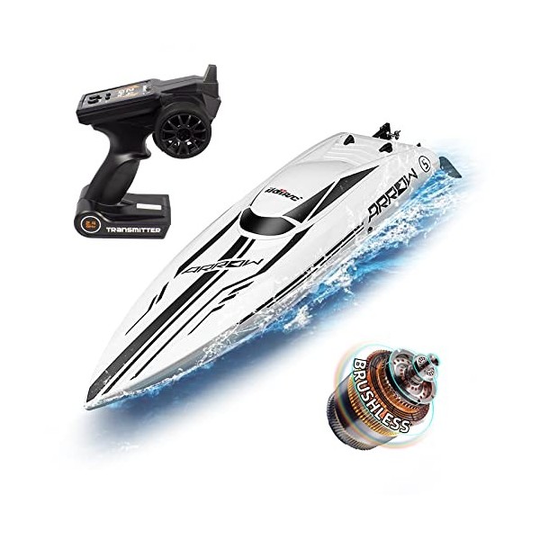 Ulifance RC Boot Brushless 48KM/H Bateau télécommandé pour enfants et adultes Rouge