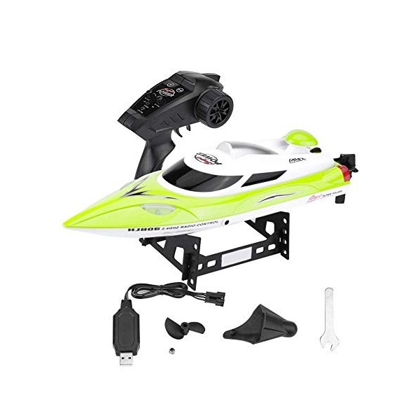 Dilwe RC Bateau de Course, 2.4GHz 4 canaux Mini Bateau Racing RC Modèle Véhicule Navire Jouet pour Enfants Red 
