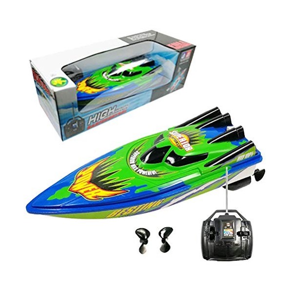 RC Bateau Télécommande de Course Bateaux pour Piscine et Lacs Mini Vitesse Bateau Jouets en plein air Aventure Électrique Bat