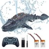 OBEST Bateaux Telecommander Mosasaure Shark, 2.4GHz Jouet RC Bateau avec Requin, Rechargeables Boat Simulation de Mosasaure N